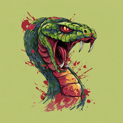 Zombie snake angry Generative ai