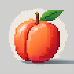 Fototapeta premium Pixelated Peach Perfection: A Nostalgic Digital Rendition of a Fruity Delight