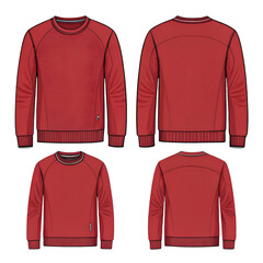  Red Sweatshirt Front and Back View
