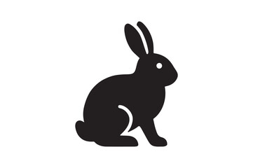 Obraz premium Rabbit icon silhouette vector with white background