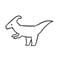 Hand-drawn illustration of a Parasaurolophus