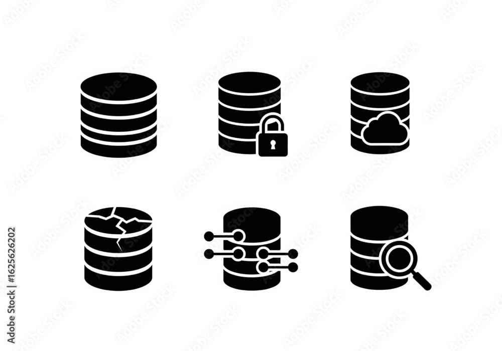 Poster database server vector illustration