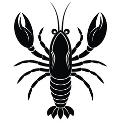 Obraz premium lobster silhouette black vector icon