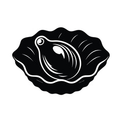 seashell silhouette black vector icon