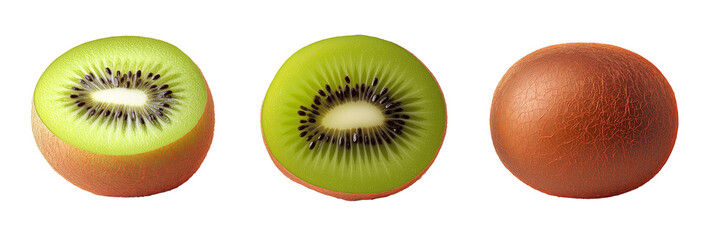 High quality photograph of three different kiwi varieties