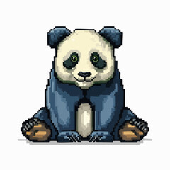 Adorable pixel art panda bear illustration, a charming and delightful depiction in 8-bit style