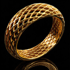 Gold Jewelry Bracelet Fashion Accessory Luxurious Design Elegant Glamour Shiny Metal Reflective Textured Craftsmanship Modern Beauty Decorative 