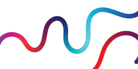 Abstract design with vibrant gradient lines on white background. Dynamic abstract design featuring flowing, colorful lines in a vibrant gradient spectrum against a clean white background.