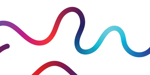 Abstract design with vibrant gradient lines on white background. Dynamic abstract design featuring flowing, colorful lines in a vibrant gradient spectrum against a clean white background.