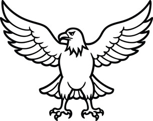 Illustration of an eagle with spread wings isolated on white background