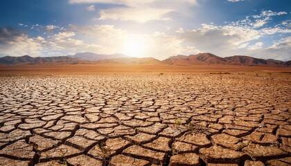 land with dry and cracked ground desert global warming background