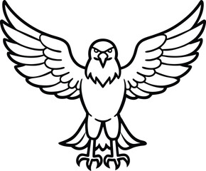 Illustration of an eagle with spread wings isolated on white background