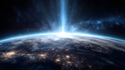 Earth and Stars Space Vector