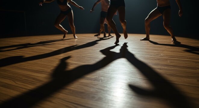 Dynamic Dance Performance, Silhouette Shadows and Fluid Movements