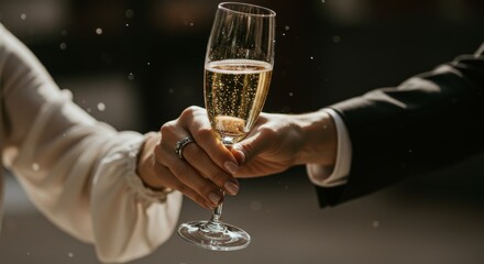 Elegant champagne toast capturing a special occasion celebration moment