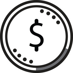 Dollar Currency Dzigh Style Vector BW