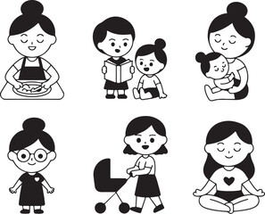 Happy family moments captured in simple, charming illustrations