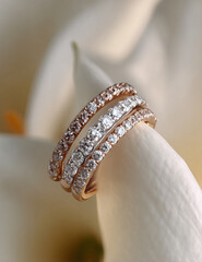 Luxury Gold Rose Diamond Ring Jewelry Beauty Glamour Fashion Wedding Bridal Precious Accessory Sparkle Chic Romance Heart Floral Design Elegant Classic Anniversary Gift Timeless Style