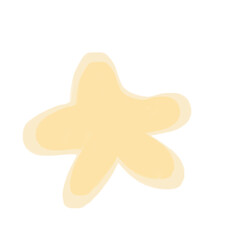 Cute yellow star illustration without happy face