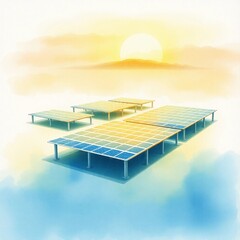 Paneles solares sobre mina de sal en el desierto