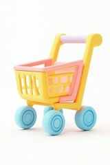 Pastel shopping cart, 3D model