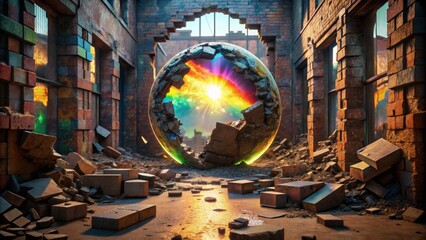 Shattered Sphere in Ruined Building