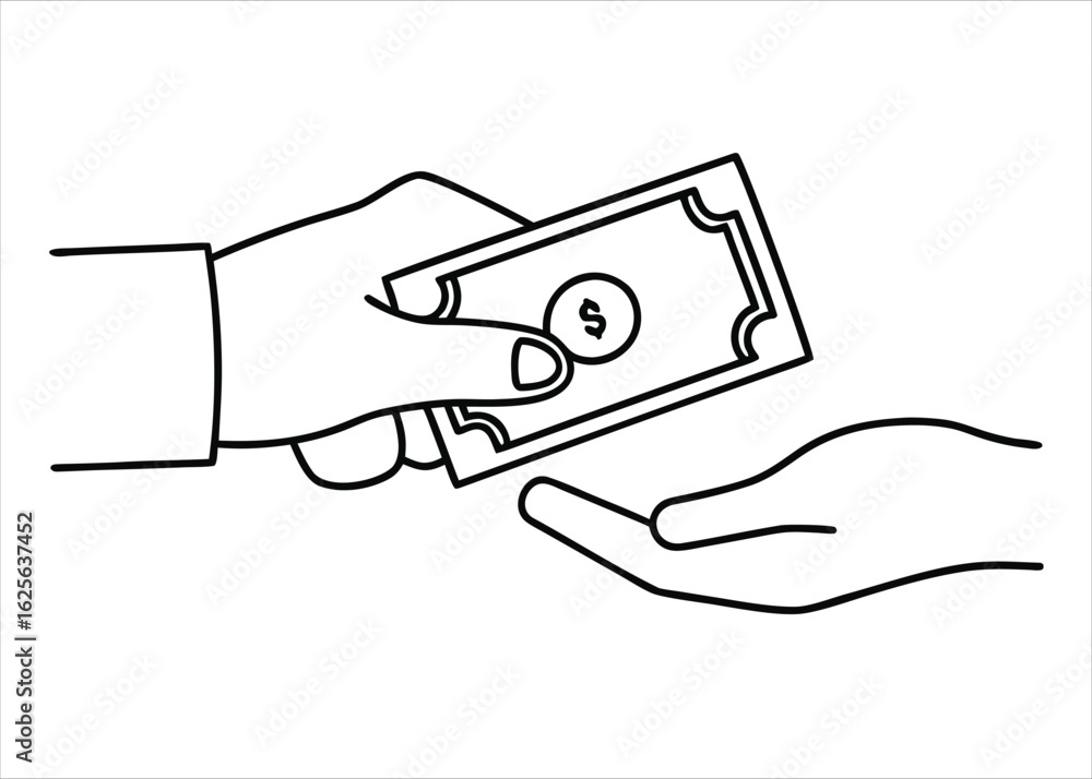 Aufkleber artistic single line drawing of a hand sketch with a continuous flow capturing a delicate and minima