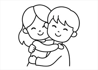 Charming illustration of a loving brother and sister sharing a tender moment together in a heartwarming scene