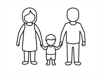 Fototapeta premium Heartwarming sketch depicting a parent and child sharing a tender moment of love and connection through simple linework