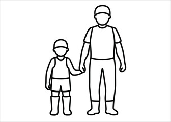 Charming line art depiction of a father figure celebrating father s day with a heartwarming design