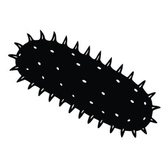 sea cucumber black vector silhouette icon