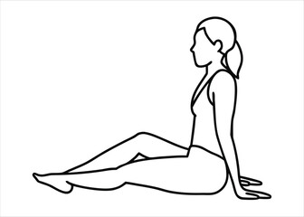 Serene woman embracing tranquility in a meditative lotus pose with a single continuous line drawing style
