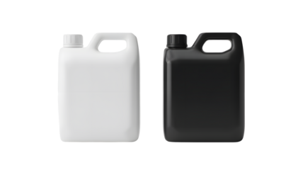 black plastic bottle isolated on a transparent background 