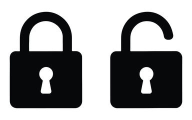 Locked and unlocked padlock icons symbolizing digital security