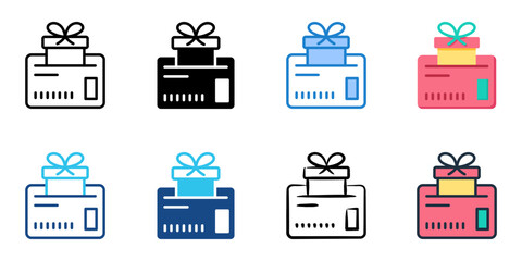 Gift card icon set multiple style collection 
