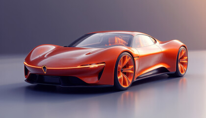 Sleek orange sports car design showcasing modern automotive concepts