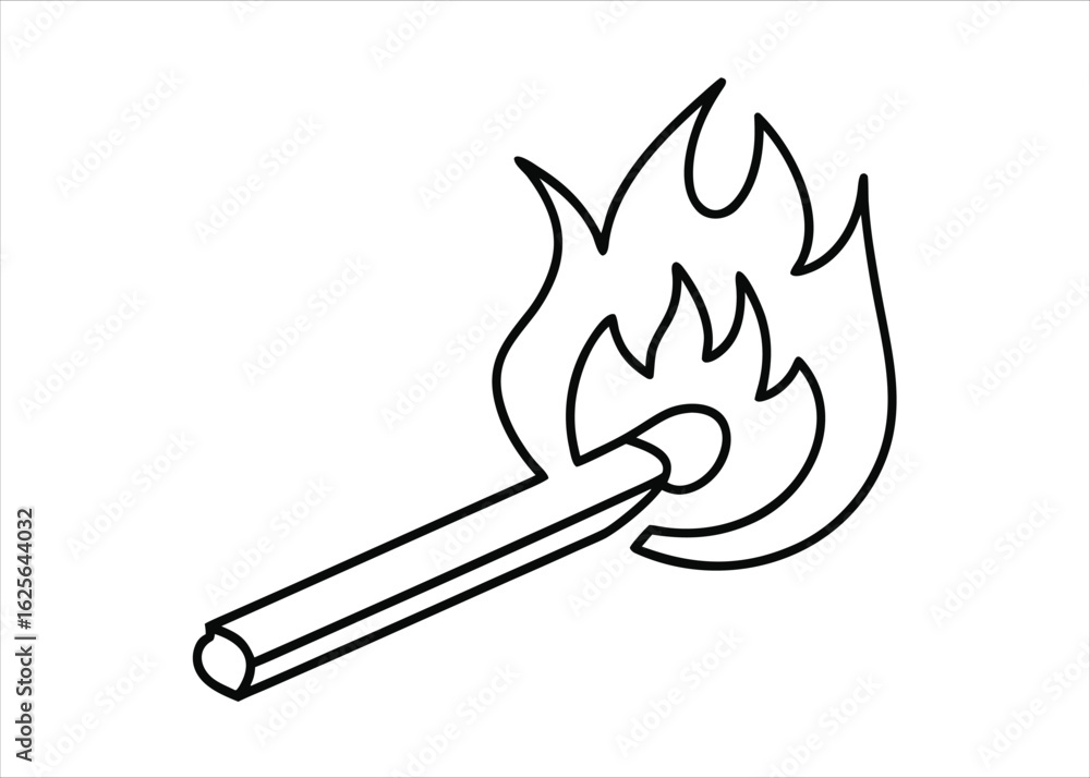 Aufkleber a minimalist single line art representation of a dynamic fire flame perfect for modern graphic desig