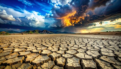 Barren Dry Land Under a Stark Sky: Climate Change Crisis