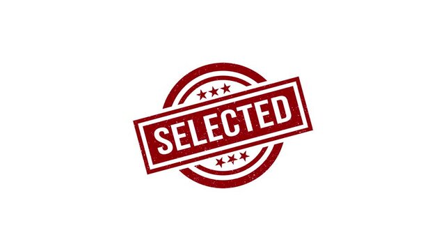 Red selected stamp with stars and a circular border indicating choice, approval, and quality assurance for business and product endorsement
