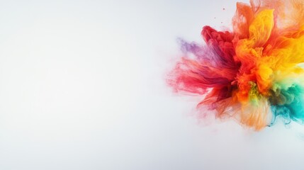 Obraz premium Colorful Explosion of Powder Paint on a White Background
