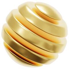 3D Gold Spiral Lines Icon