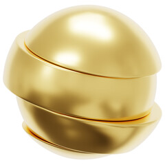 3D Gold Split Orb Icon