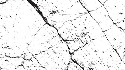 Fototapeta premium Abstract Monochrome Cracked Grunge Texture Vector Overlay