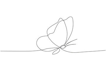 Creative butterfly outline in one flowing line, emphasizing natural grace and purity through simple continuous illustration