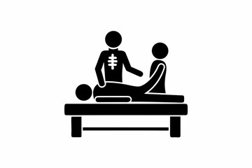 doctor Massaging his patient silhouette vector illustration
