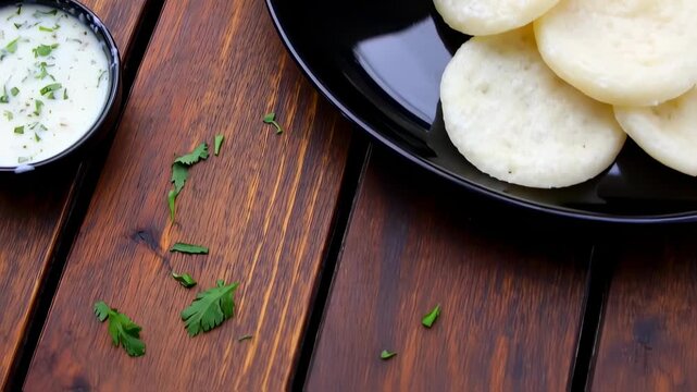 Delicious South Indian Appam with Spicy Sambar & Chutney