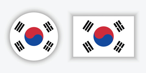South Korea Flag Design EPS Vector | Korean National Symbol Illustration | Official Country Flag Icon for Print, Digital, Education, Travel, and Patriotic Projects