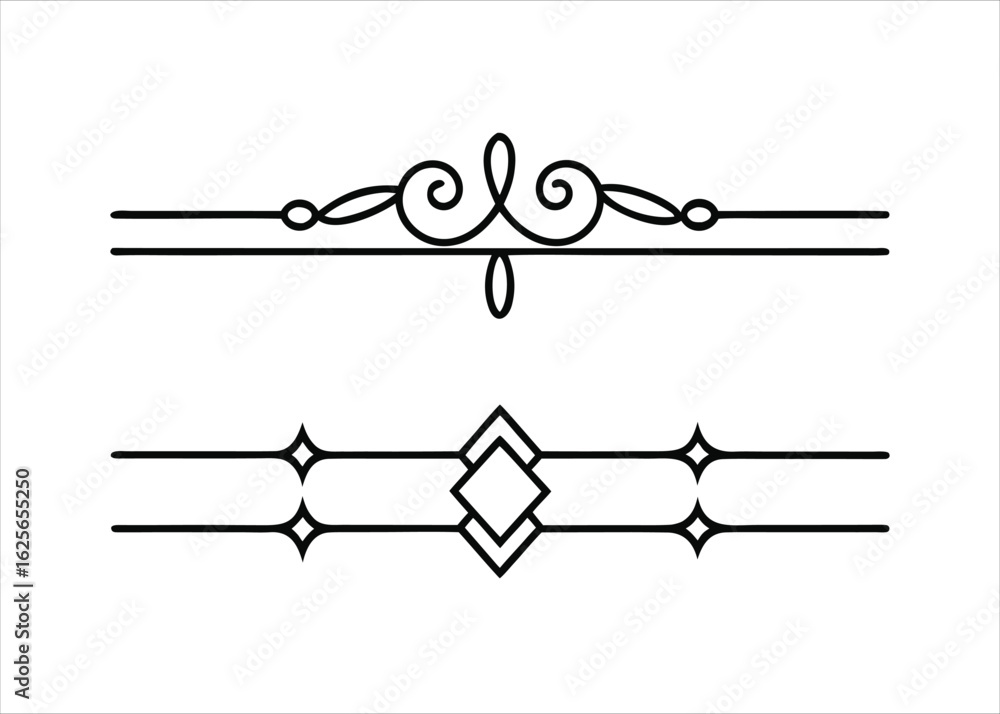 Poster elegant art deco style decorative line divider and text border design with classic typography elemen