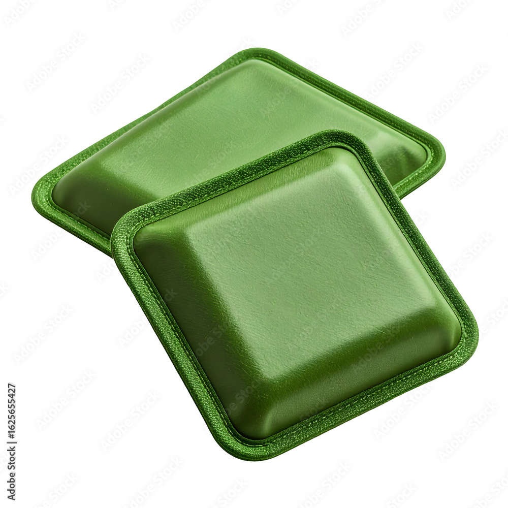 Poster bright green square containers in a diagonal arrangement against a clean background highlighting the