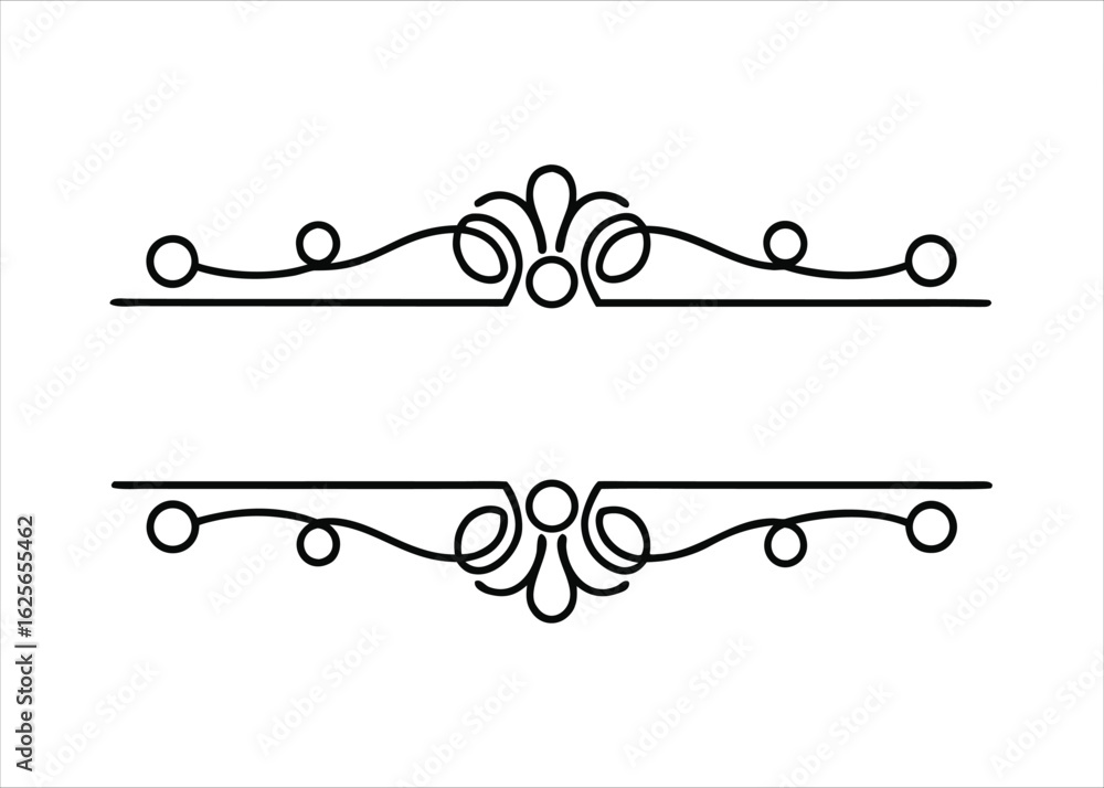 Poster elegant art deco style decorative line divider and text border design with intricate geometric patte